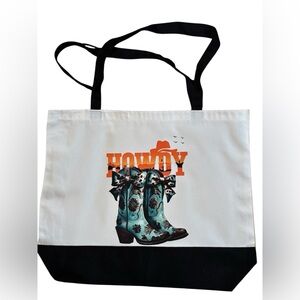 Howdy Cowboy Boot Tote Bag